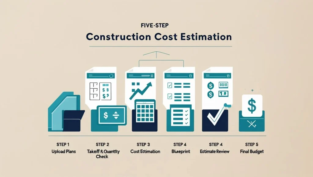 Visual flow of construction cost estimation
