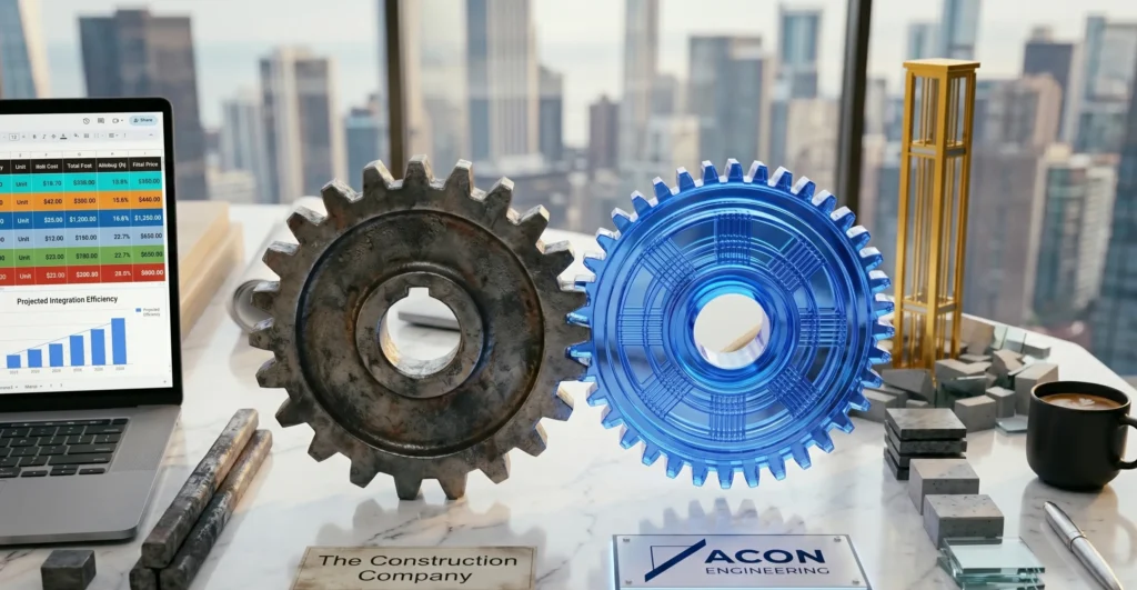 Outsourcing construction cost estimation showing comparison between manual processes and advanced digital estimating solutions for higher accuracy