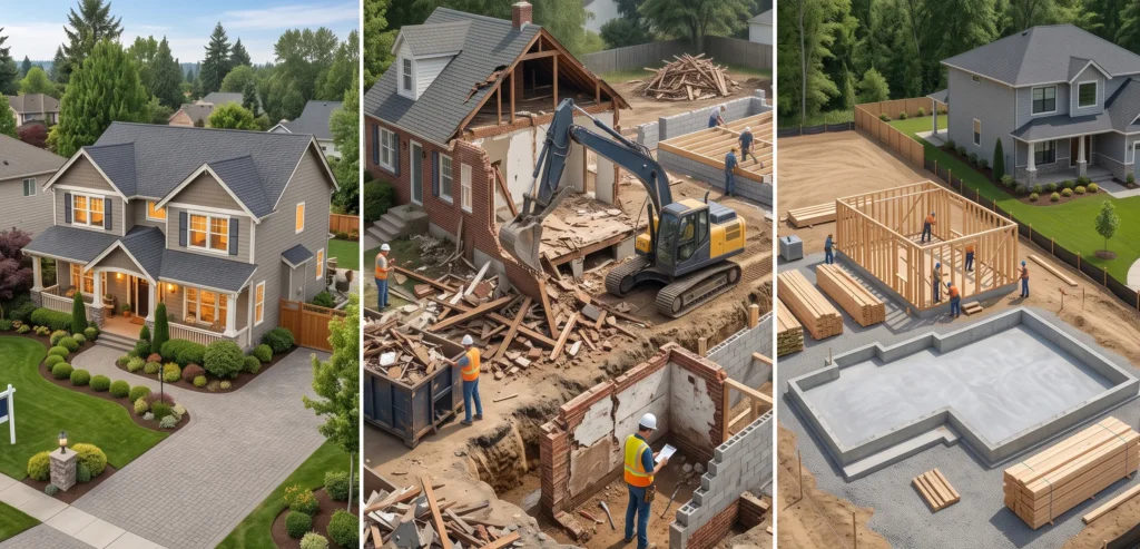 Comparison of rebuilding a house market value and new home construction